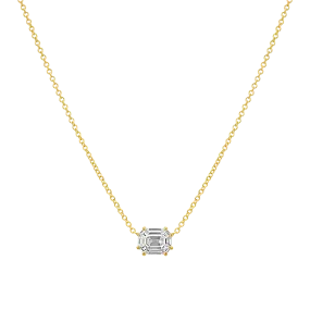 Emerald Shape Illusion Set Diamond Necklace