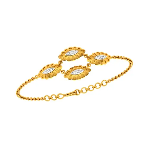 Enclosed Oval-shaped Gold Bracelet