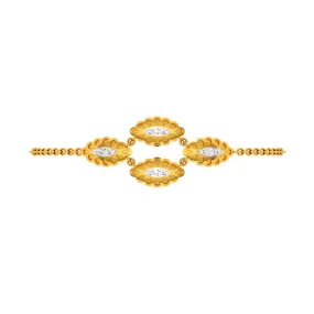 Enclosed Oval-shaped Gold Bracelet