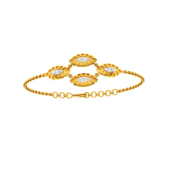 Enclosed Oval-shaped Gold Bracelet