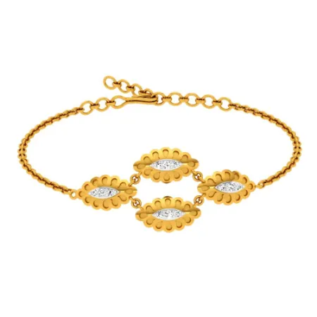 Enclosed Oval-shaped Gold Bracelet