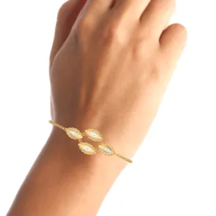 Enclosed Oval-shaped Gold Bracelet