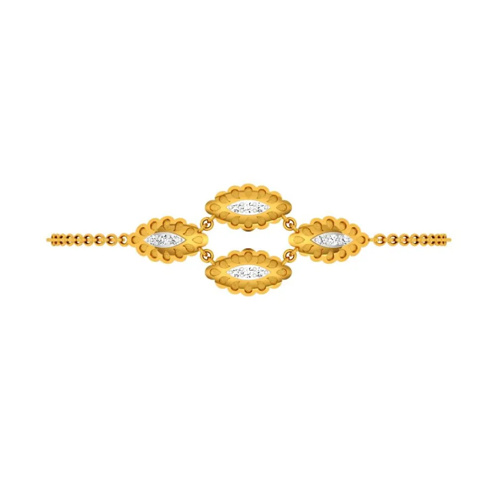 Enclosed Oval-shaped Gold Bracelet