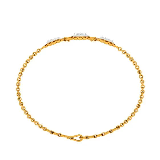 Enclosed Oval-shaped Gold Bracelet