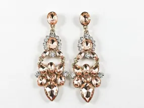 Fancy Stylish Mix Shape Chandelier Pink Dangle Fashion Earrings