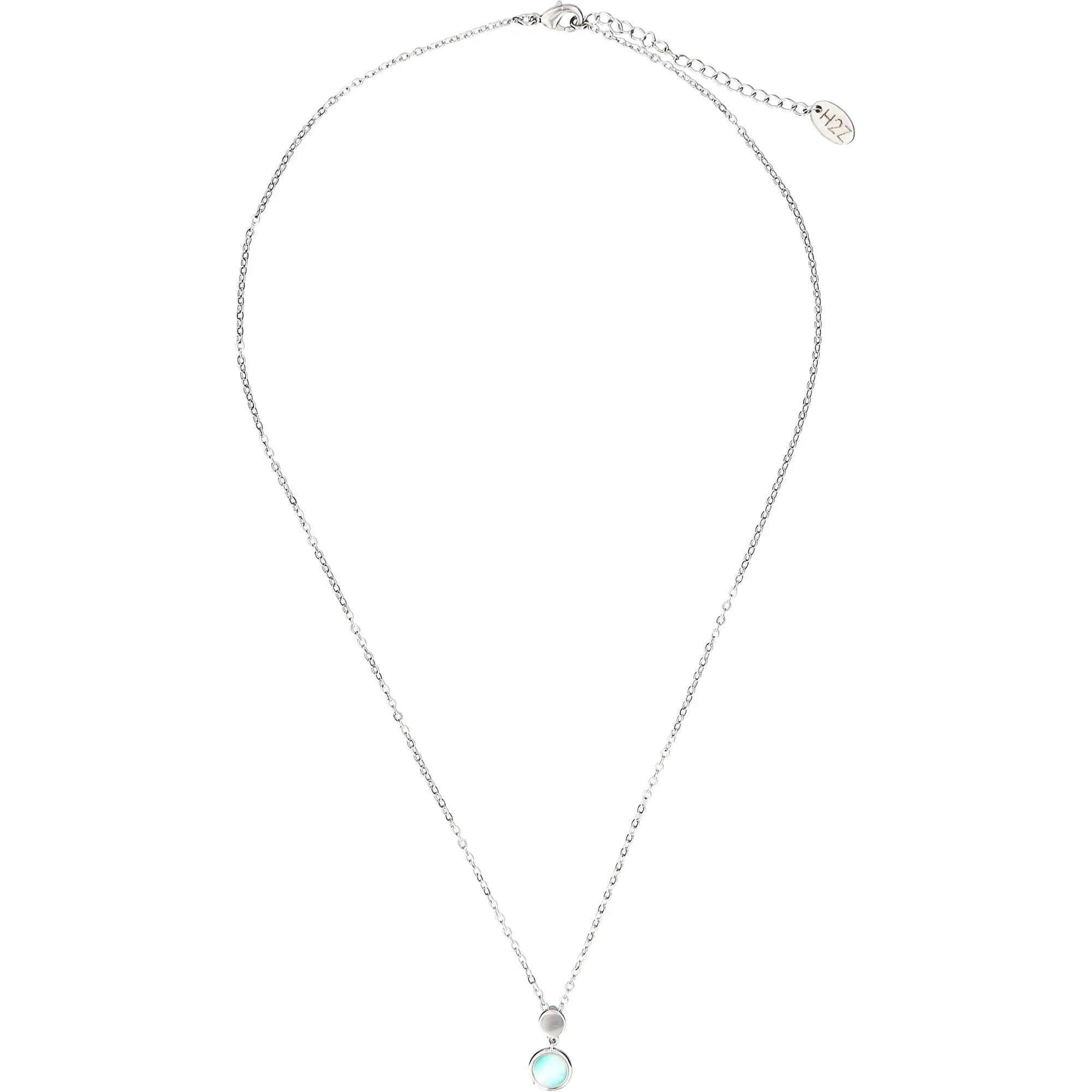 Fearless Forget-Me-Not Opal 16.5"-18.5" Rhodium Plated Inspirational Necklace