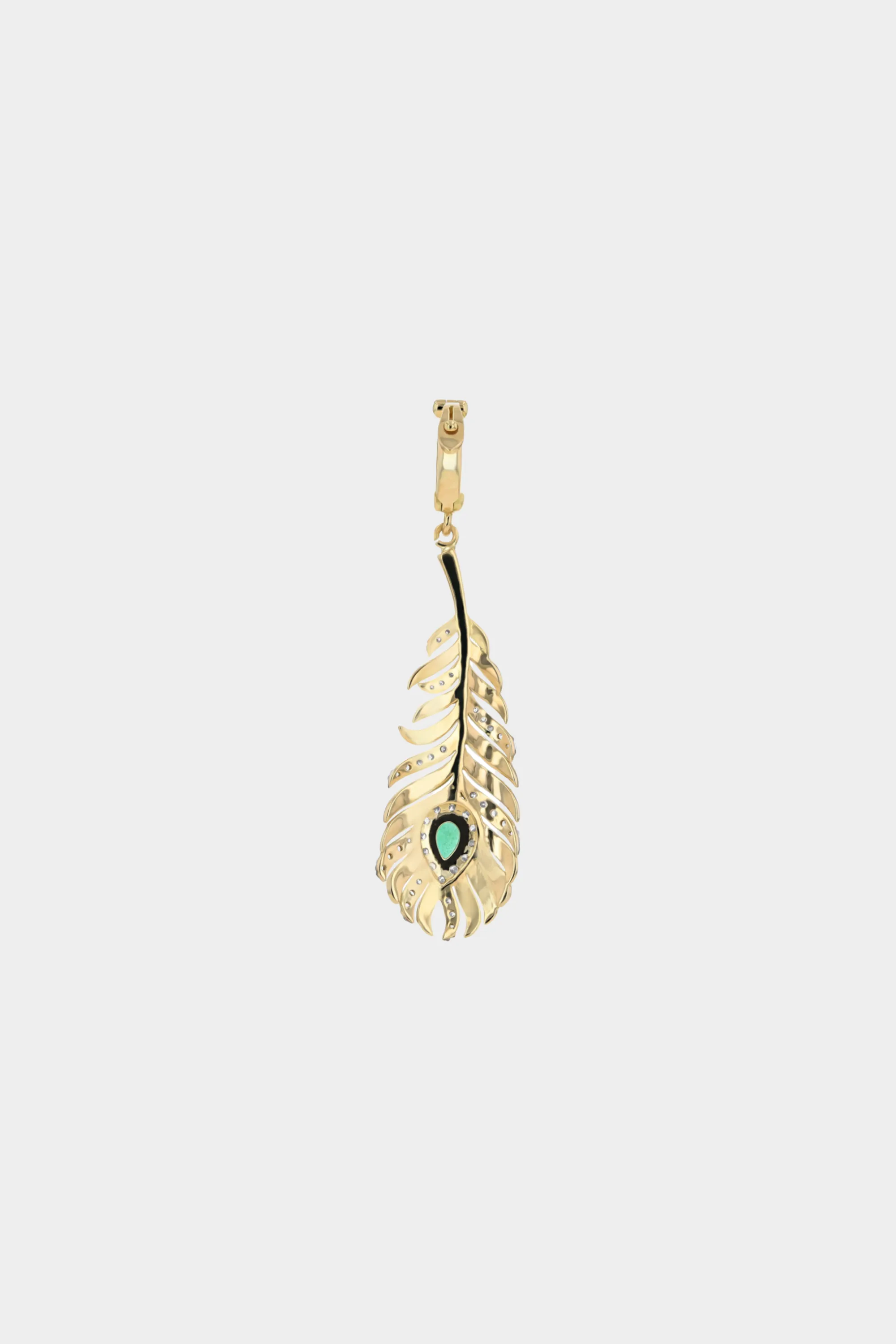 Feather Pendant, Yellow Gold