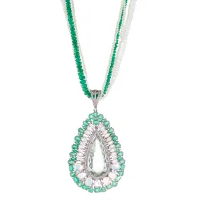 Gayatri Emerald, Opal and Praseolite Necklace