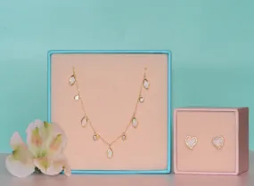 Gift Set | Amore Heart Earrings   Drops of Spring Necklace