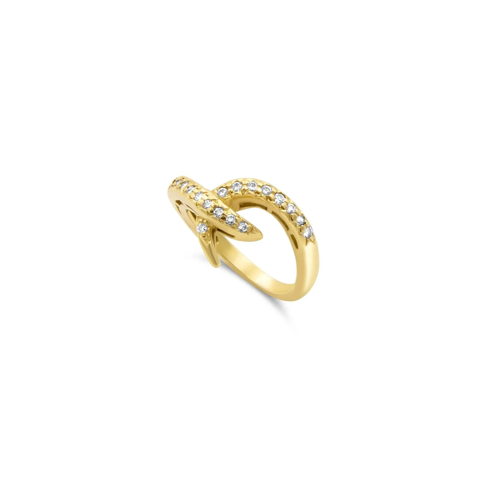 Gold & Diamond Hook Ring