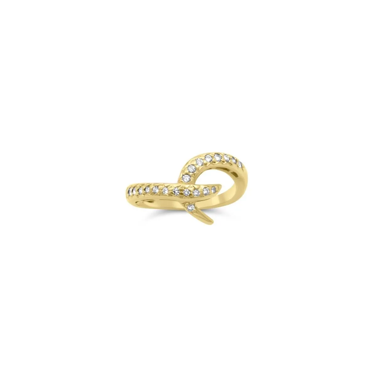 Gold & Diamond Hook Ring