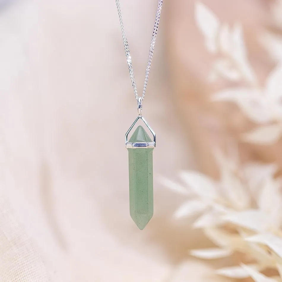 Green Aventurine Sterling Silver Point Pendant