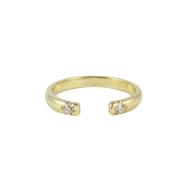 Half Round 2 Diamond Cuff Ring (ready to ship option)*