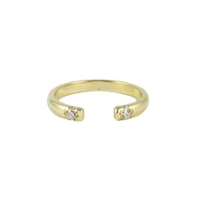 Half Round 2 Diamond Cuff Ring (ready to ship option)*