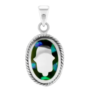 Hamsa Opal Pendant Necklace Hamsa