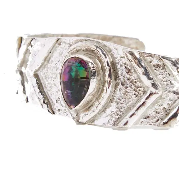 Handcrafted MYSTIC Bangle: Whimsical Dream & Sacred Power in One (Mystic Topaz, Sustainable Jewelry)