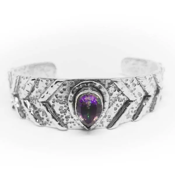 Handcrafted MYSTIC Bangle: Whimsical Dream & Sacred Power in One (Mystic Topaz, Sustainable Jewelry)