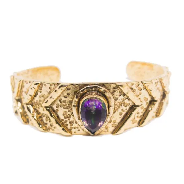 Handcrafted MYSTIC Bangle: Whimsical Dream & Sacred Power in One (Mystic Topaz, Sustainable Jewelry)