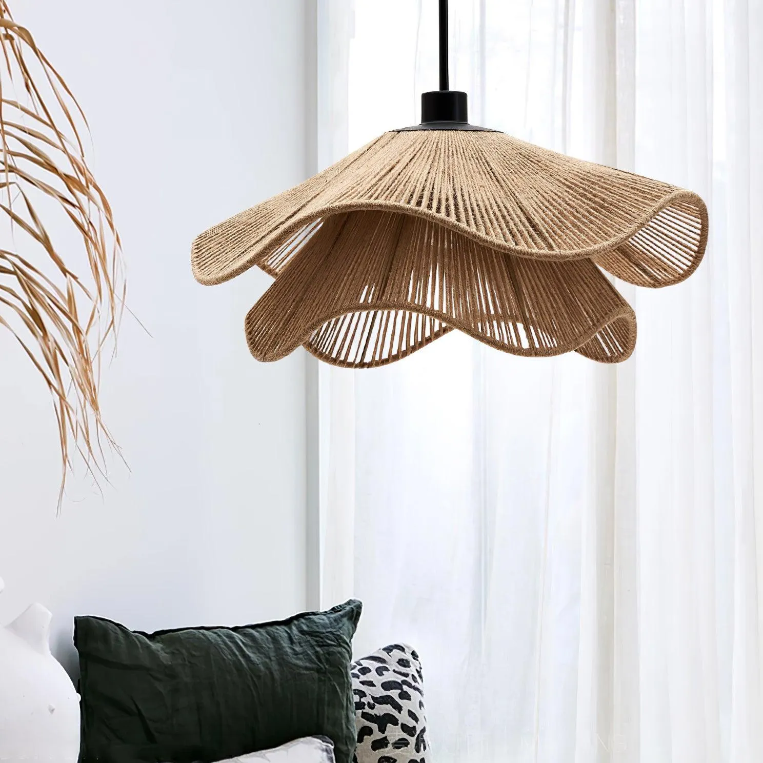 Handmade Straw Hat Pendant Lamp