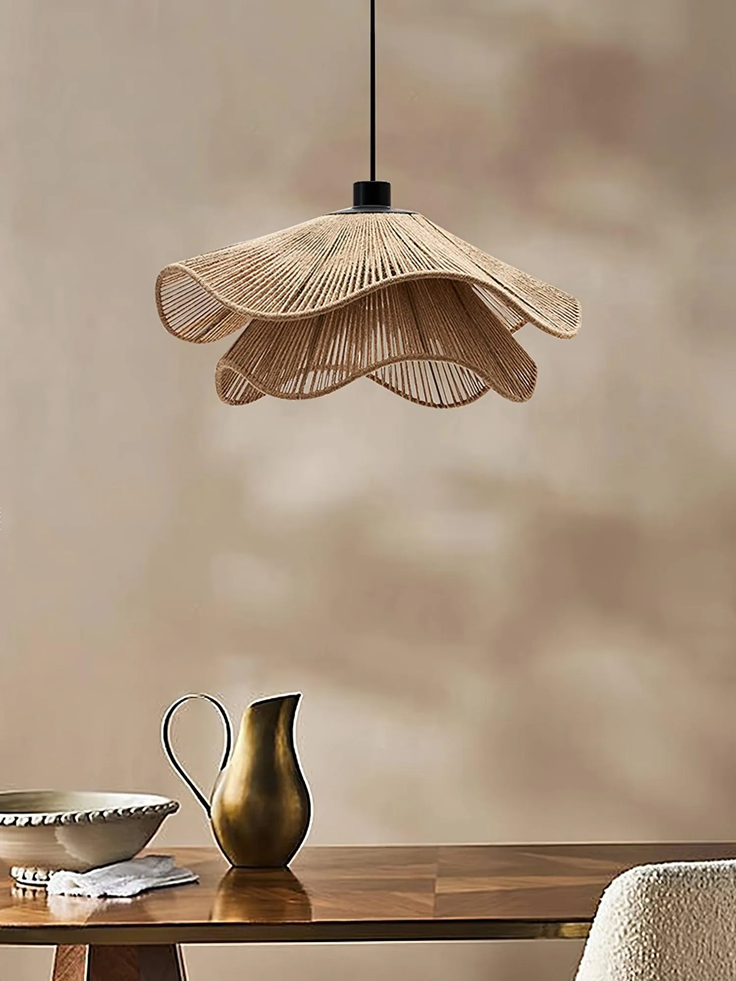 Handmade Straw Hat Pendant Lamp