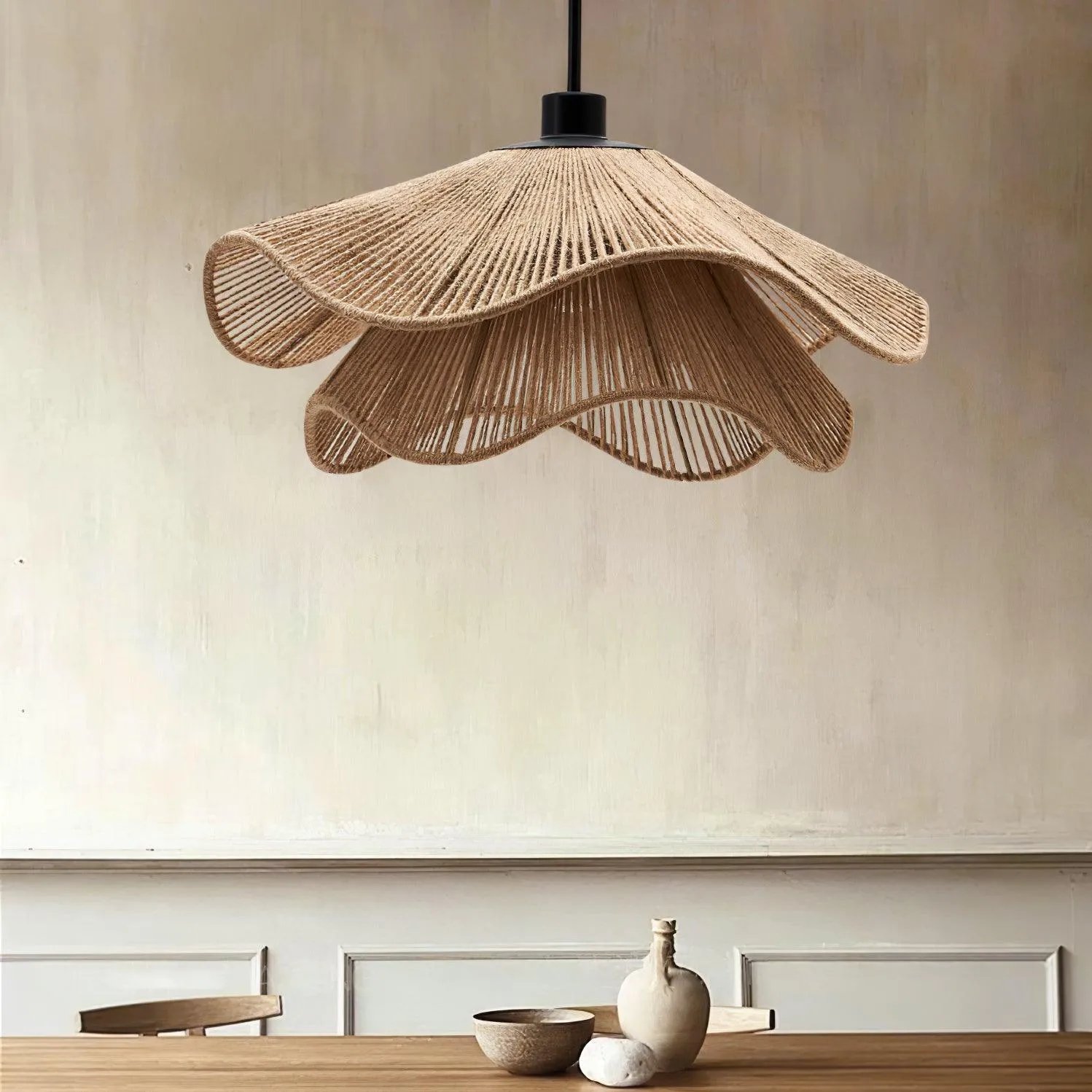 Handmade Straw Hat Pendant Lamp