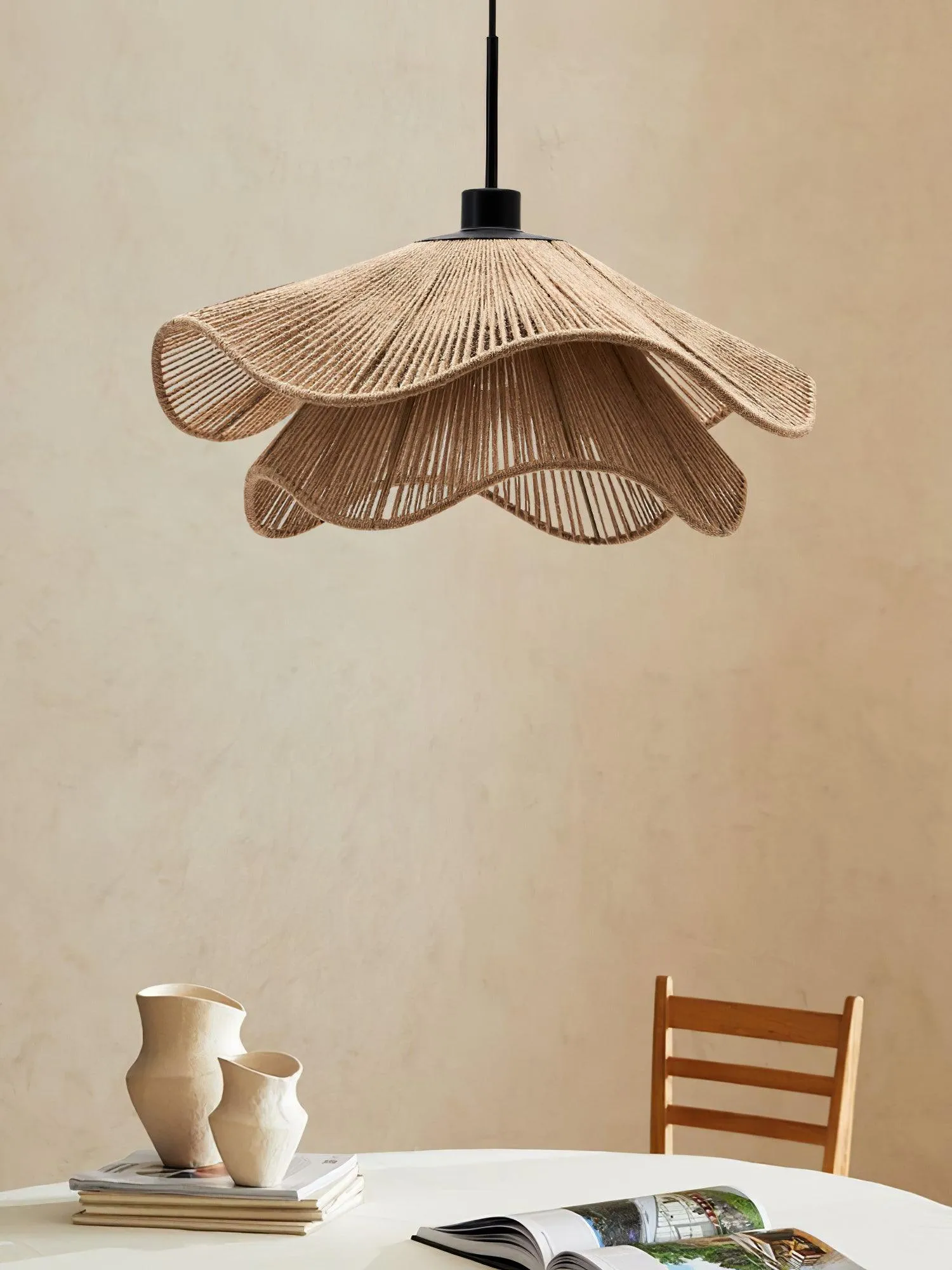 Handmade Straw Hat Pendant Lamp