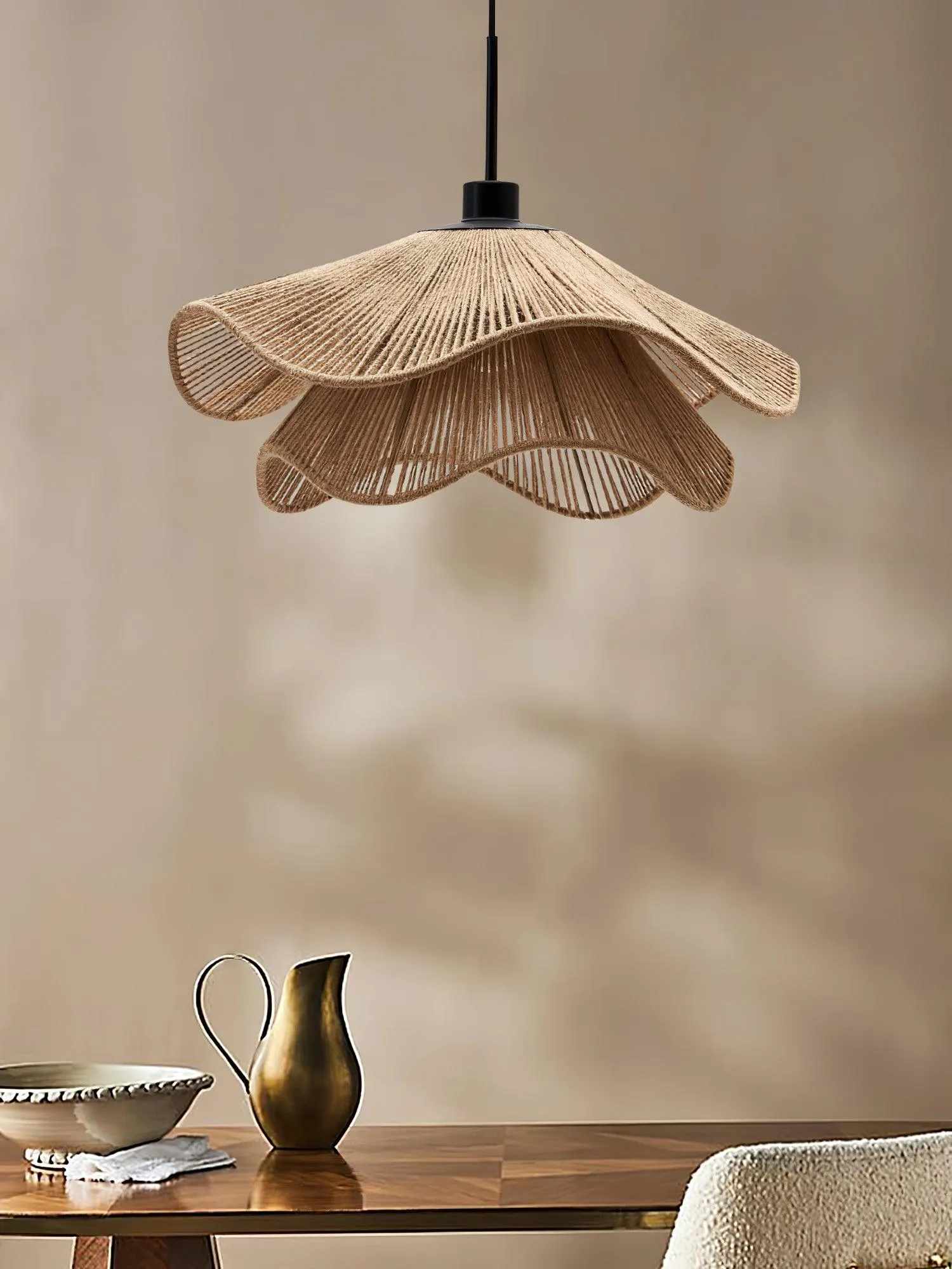 Handmade Straw Hat Pendant Lamp