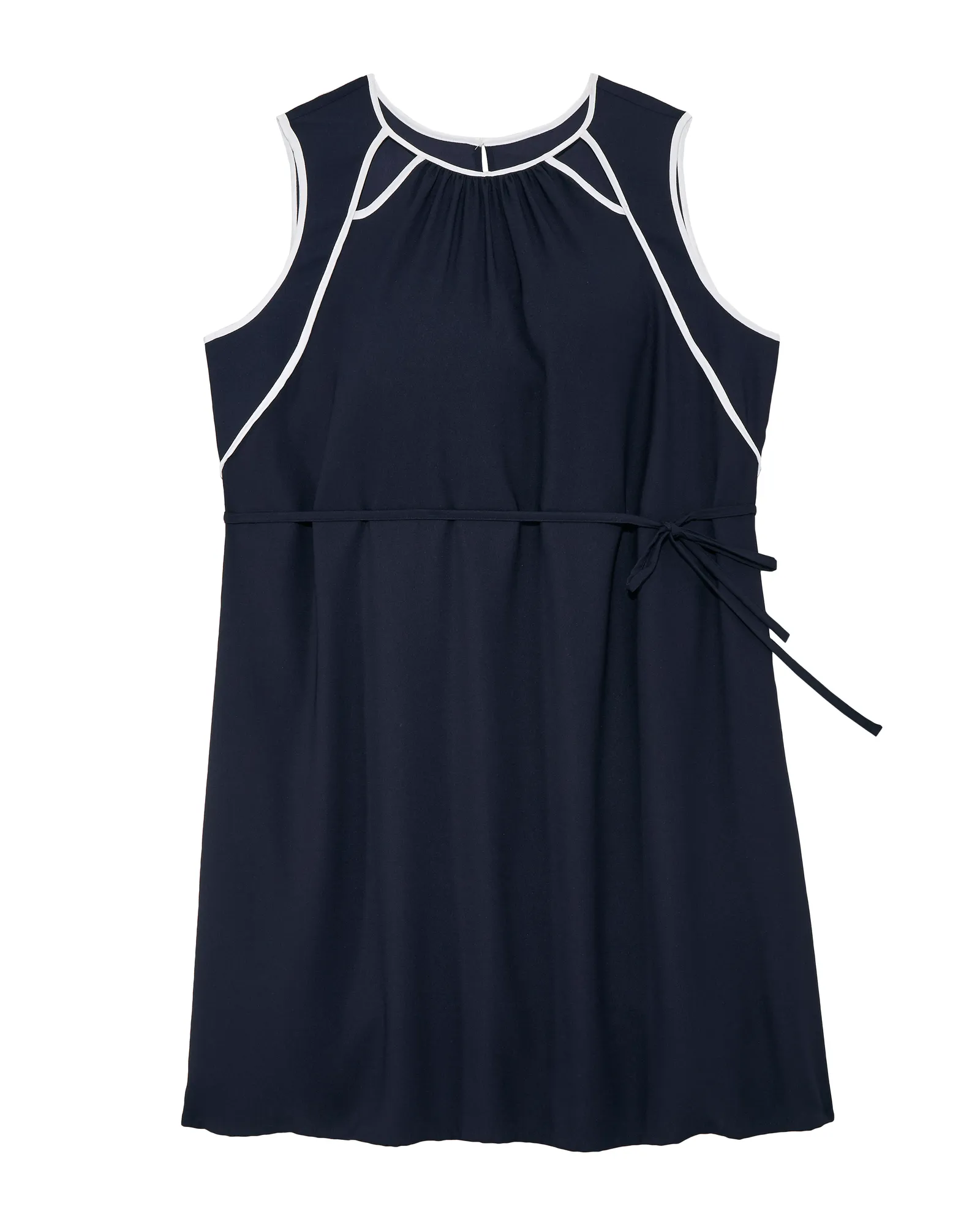 Hayden Tie Waist Dress | Navy / White