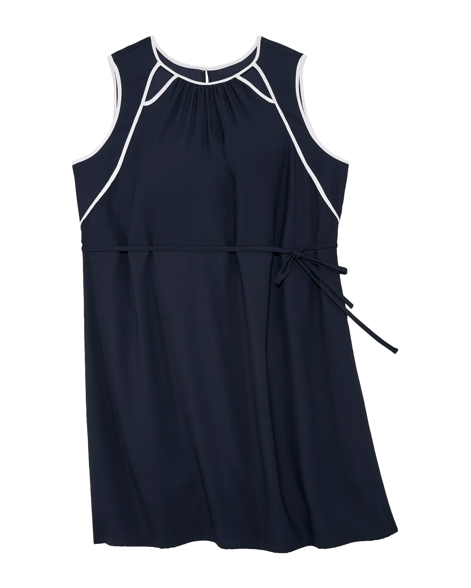 Hayden Tie Waist Dress | Navy / White