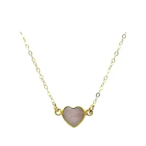 Heart: Semi Precious Stone Necklace: Pink Opal (NGCH67PO)