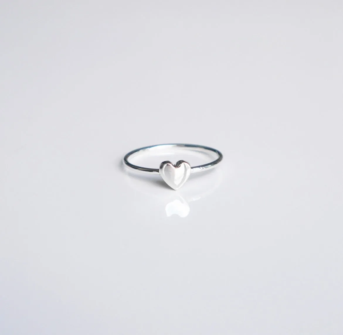 Heart Silver Ring, .925 Sterling Silver Waterproof Hypoallergenic Casual Everyday Dainty Ring