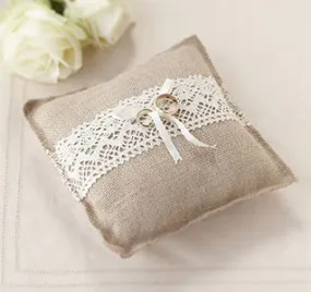 Hessian Ring Bearer Pillow