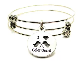 I Love Color Guard Triple Style Expandable Bangle Bracelet