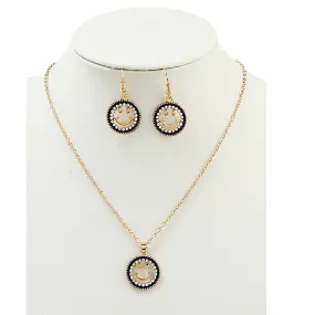 JAN44129 - Rhinestone Smiley Face Pendant Necklace