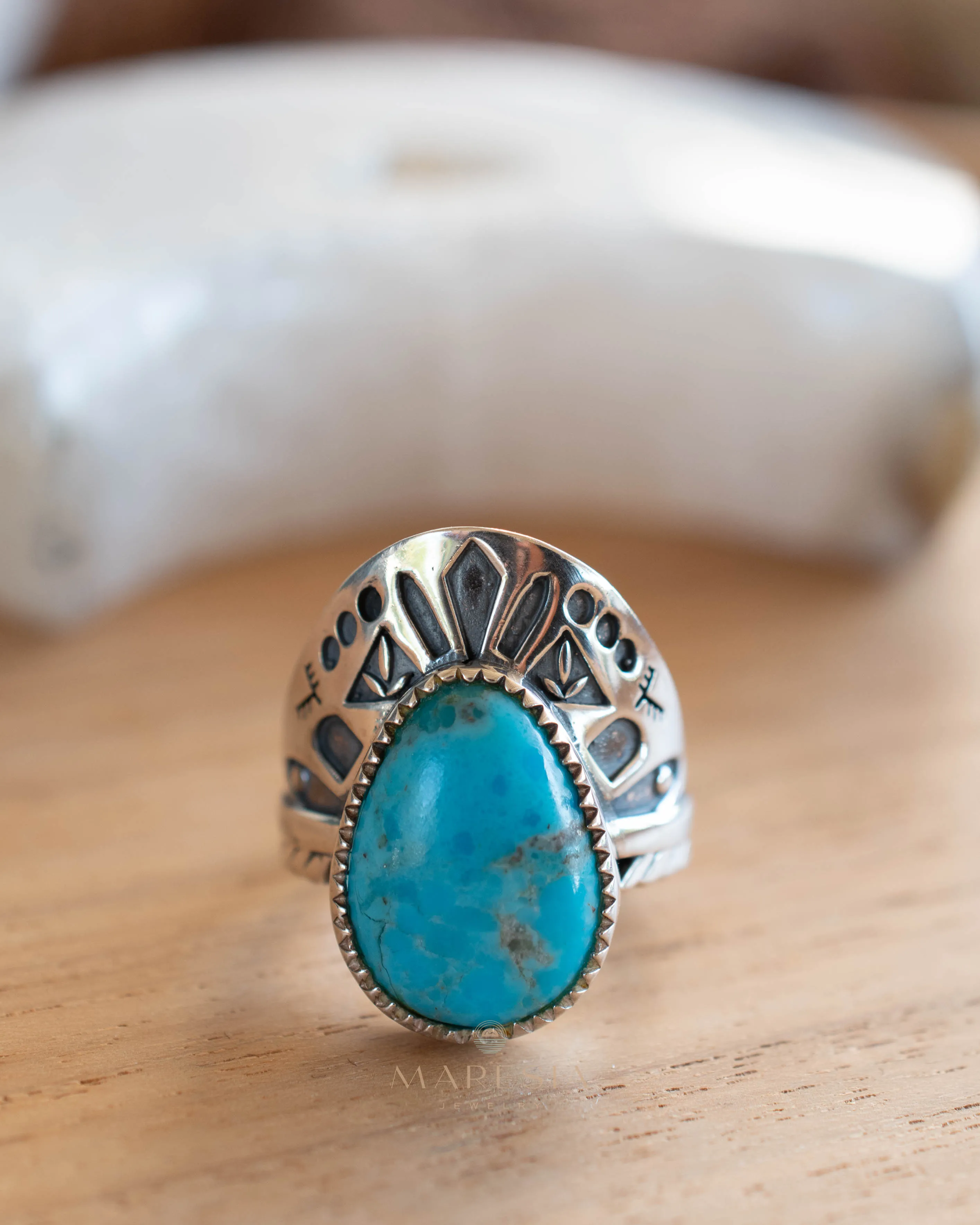 Jand Ring ~ Turquoise ~ Sterling Silver 925 ~ SMR172