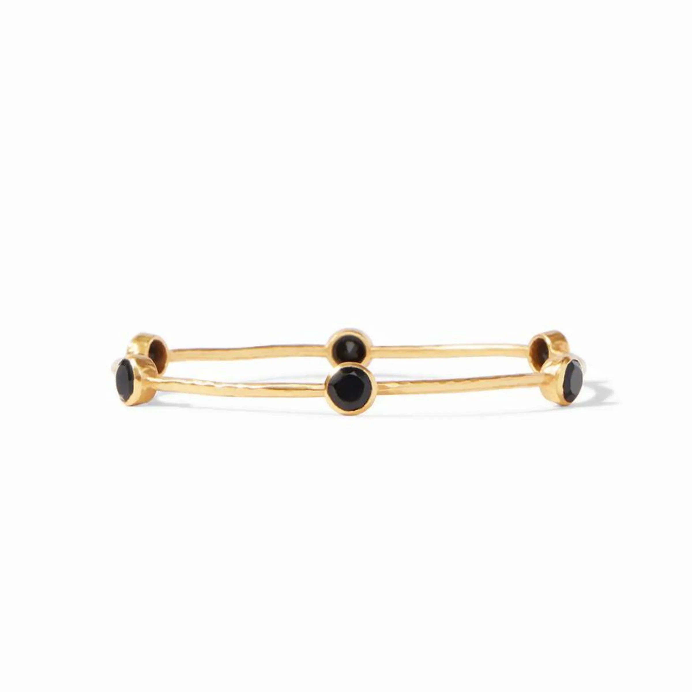 Julie Vos | Milano Bangle with Obsidian Black Crystals in Gold