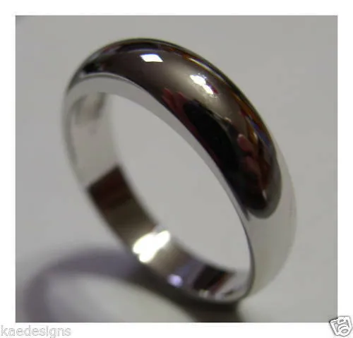 Kaedesigns New Genuine 18ct White Gold Full Solid 6mm Dome Ring