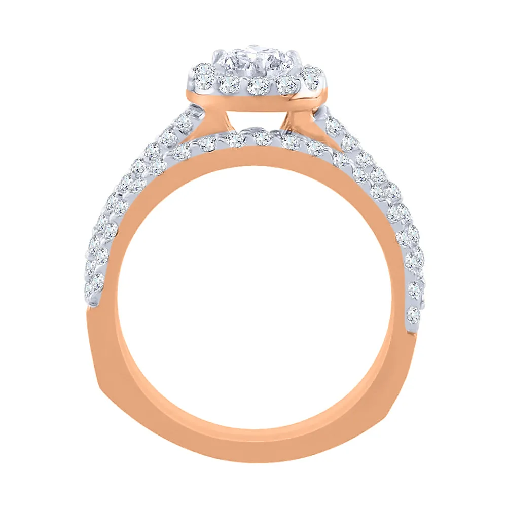 KATARINA 1 1/3 cttw Lab Grown Diamond Bridal Ring Set in 14K Gold