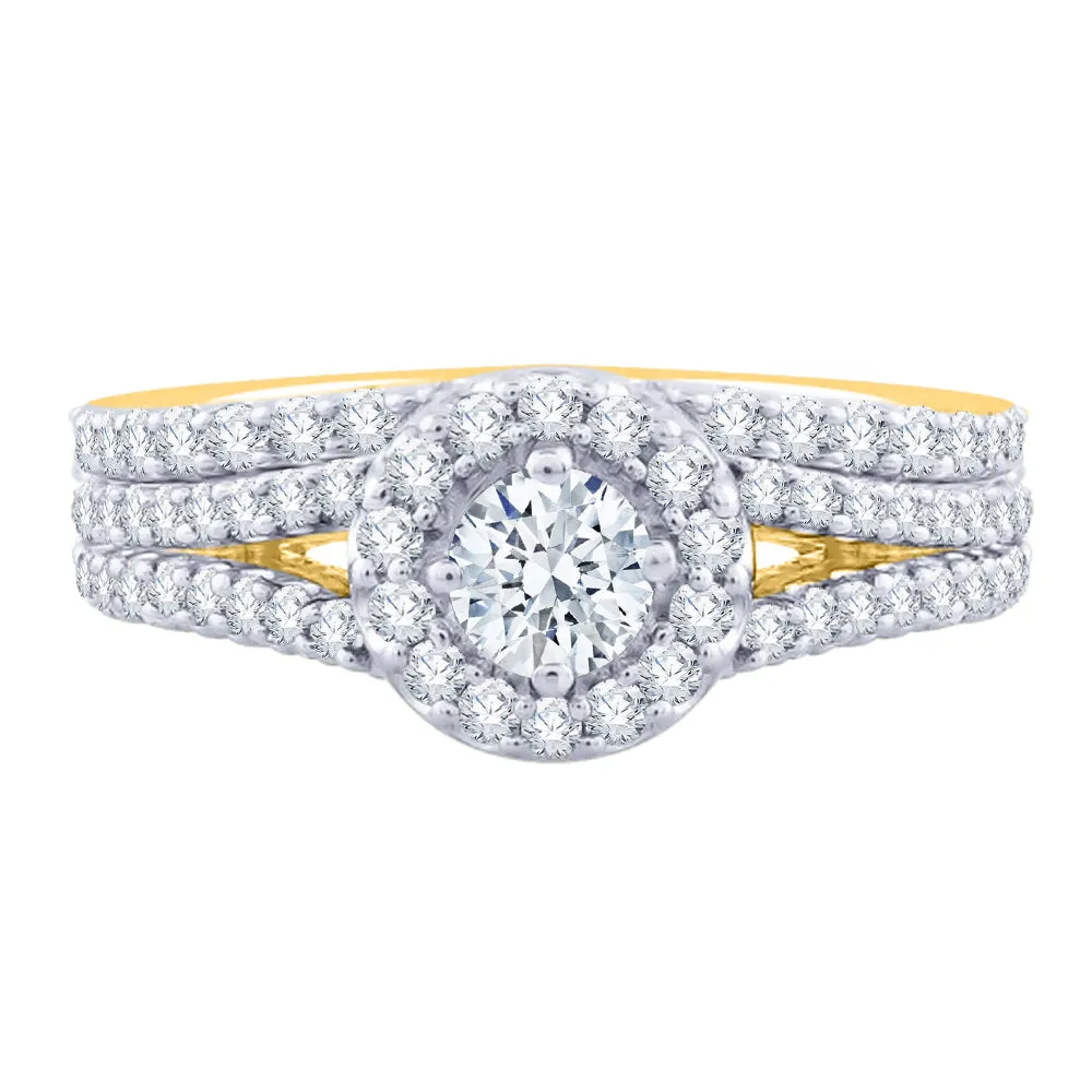 KATARINA 1 1/3 cttw Lab Grown Diamond Bridal Ring Set in 14K Gold