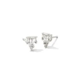 Kendra Scott | Juliette Silver Stud Earrings in White Crystal