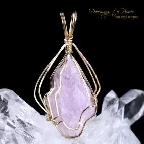 Kunzite Crystal Pendant 14k 'Universal Love'