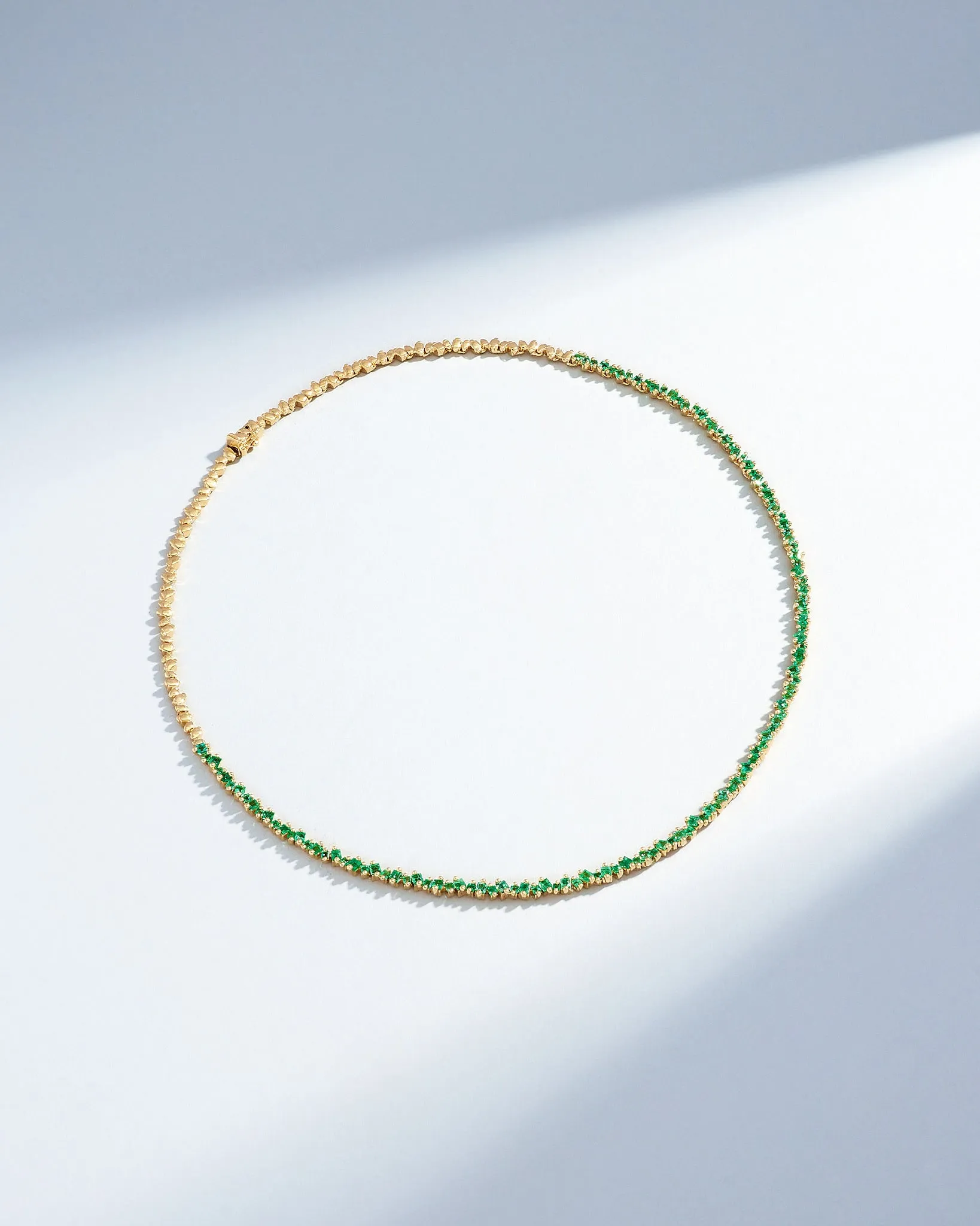 La Fantaisie Cosmic Emerald Tennis Necklace