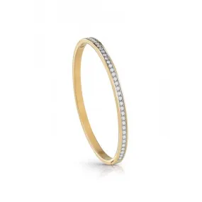 Ladies Gold Plated Clear Crystal Bangle UBB02248YGL