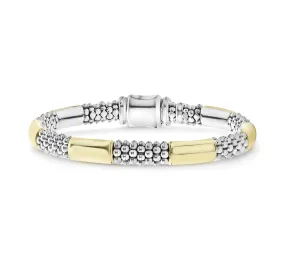 LAGOS High Bar Gold Station Caviar Bracelet