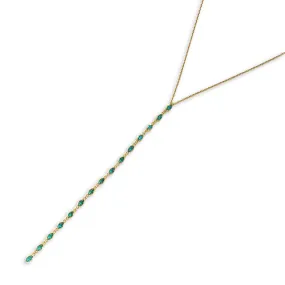 Laura Emerald Marquis Lariat Necklace