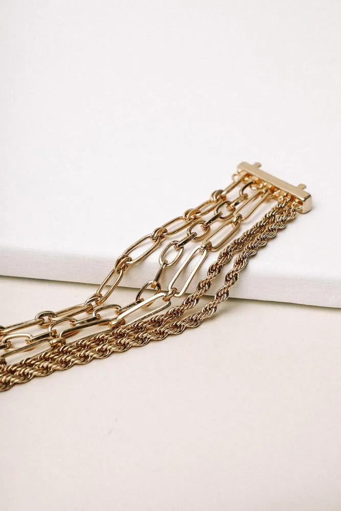 Layered Gold Chain Bracelet