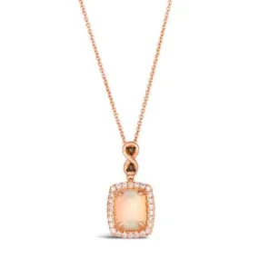 Le Vian 14K Strawberry Gold Neopolitan Opal and Vanilla and Chocolate Diamond Necklace