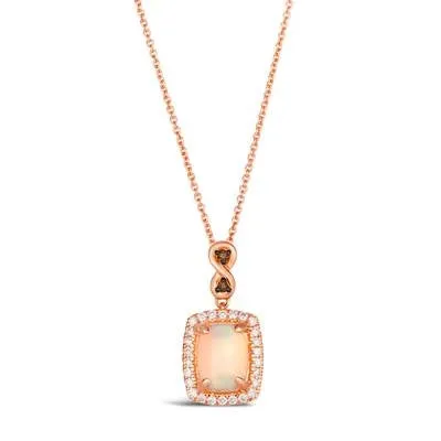 Le Vian 14K Strawberry Gold Neopolitan Opal and Vanilla and Chocolate Diamond Necklace