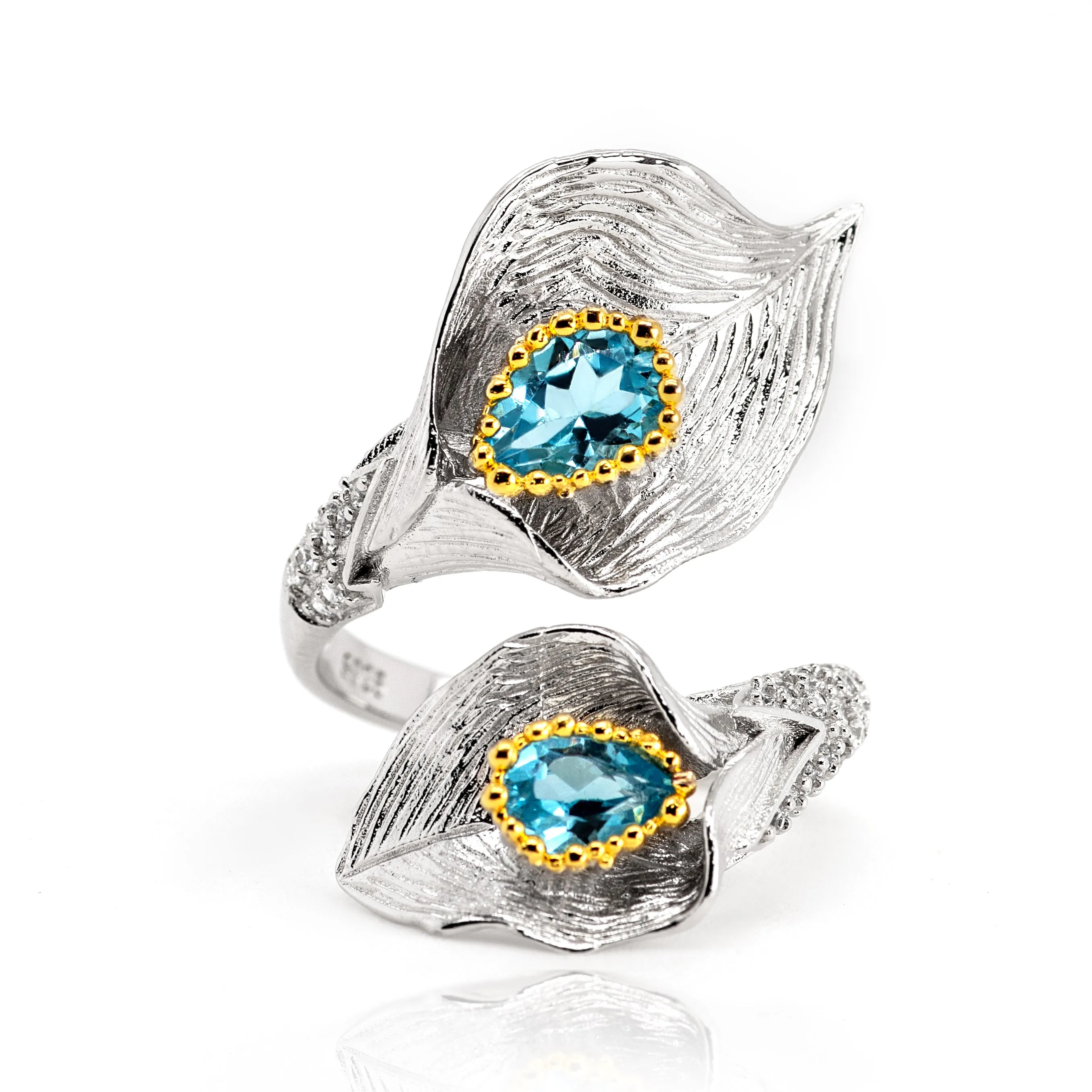 Lily Swiss Blue Topaz Ring in Sterling Silver