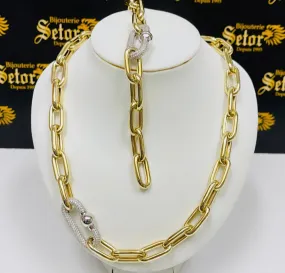 Link chain & bracelet set S154